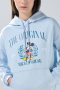 Buzo con capota azul claro oversize y diseño de Mickey
