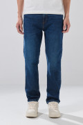 Jean straight leg bota recta azul infaltables con tiro bajo
