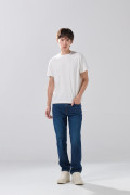 Jean straight leg bota recta azul infaltables con tiro bajo
