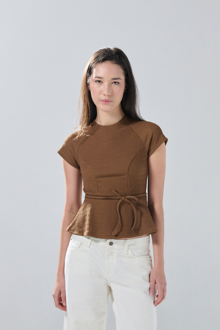 Camiseta unicolor de Poetry con manga ranglan corta

