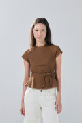 Camiseta unicolor de Boho Club con manga ranglan corta
