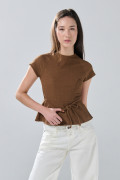 Camiseta unicolor de Boho Club con manga ranglan corta
