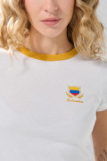 Camiseta crema college de Fan Edition con cuello redondo