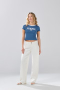 Camiseta college de Fan Edition azul medio con cuello redondo