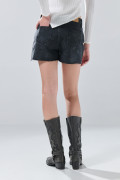 Short de jean gris con diseños de Boho Club y tiro alto
