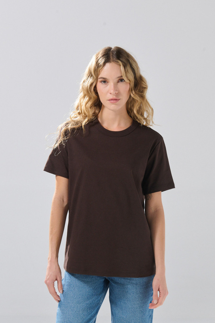Camiseta en algodón infaltables unicolor manga corta
