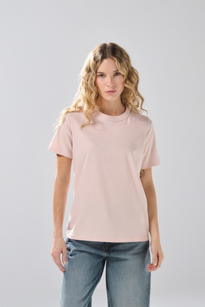Camiseta en algodón infaltables unicolor manga corta
