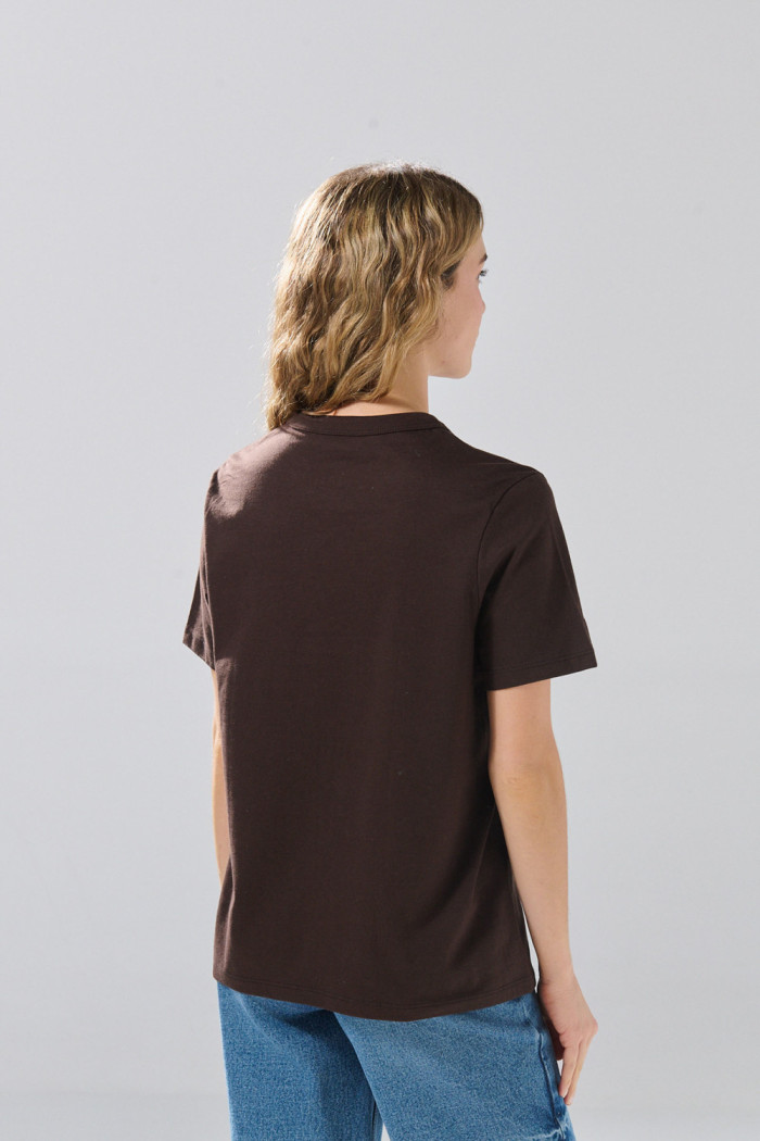Camiseta en algodón infaltables unicolor manga corta
