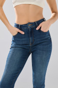 Jean súper skinny azul oscuro infaltables con 5 bolsillos
