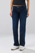 Jean straight leg azul oscuro infaltables con bota recta
