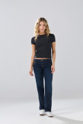 Jean straight leg azul oscuro infaltables con bota recta
