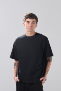 Camiseta en algodón con manga ranglan corta unicolor
