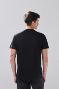 Camiseta en algodón ajustada cuello redondo unicolor
