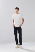 Jean skinny infaltables azul intenso tiro bajo con bolsillos
