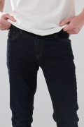 Jean skinny infaltables azul intenso tiro bajo con bolsillos
