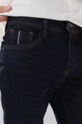 Jean skinny infaltables azul intenso tiro bajo con bolsillos

