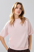 Camiseta manga ranglan corta unicolor oversize

