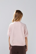 Camiseta manga ranglan corta unicolor oversize
