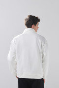 Buzo cuello alto oversize unicolor con cremallera
