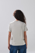 Camiseta gris en algodón manga corta con arte college
