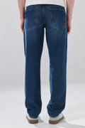Jean azul oscuro 90´S infaltables con tiro bajo
