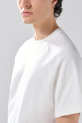 Camiseta en algodón con manga ranglan corta unicolor
