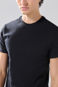 Camiseta en algodón infaltables unicolor con cuello redondo
