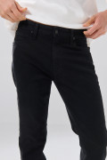 Jean straight leg negro infaltables bota recta con bolsillos
