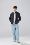 Chaqueta cuello neru azul oscuro con cremallera