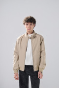 Chaqueta unicolor bomber con cuello alto y broches