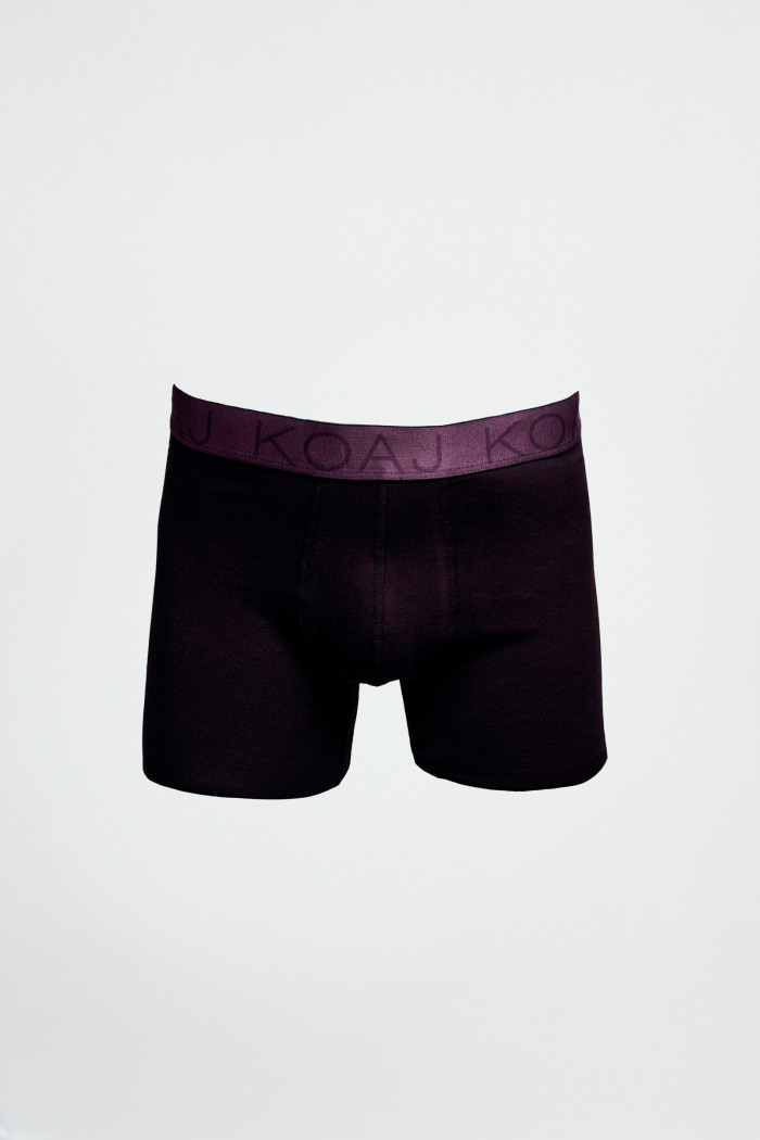 Bóxer negro midway brief-largo con cintura en contraste
