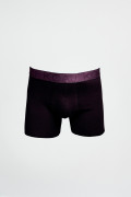 Bóxer negro midway brief-largo con cintura en contraste
