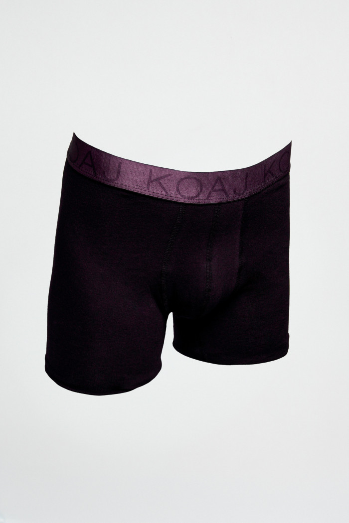 Bóxer negro midway brief-largo con cintura en contraste
