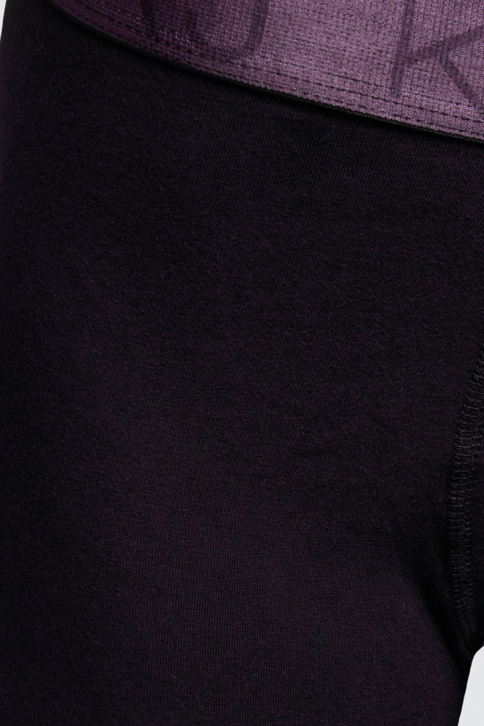 Bóxer negro midway brief-largo con cintura en contraste
