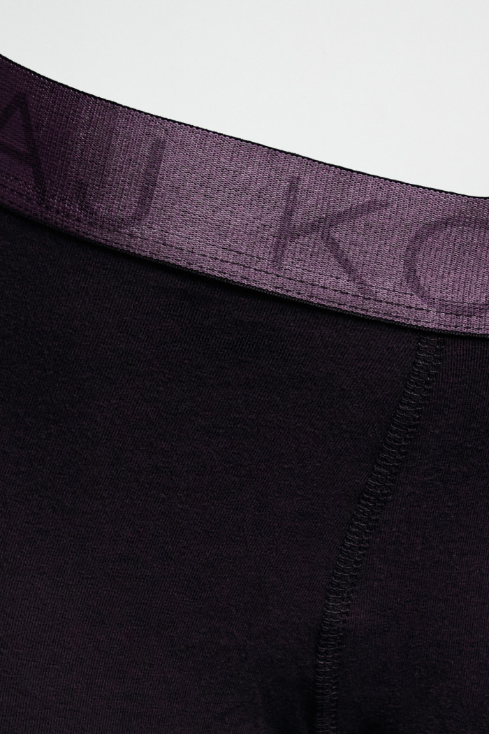Bóxer negro midway brief-largo con cintura en contraste
