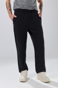 Pantalón jogger bota recta unicolor con bolsillos
