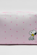 Cosmetiquera unicolor con diseño de Snoopy y cremallera