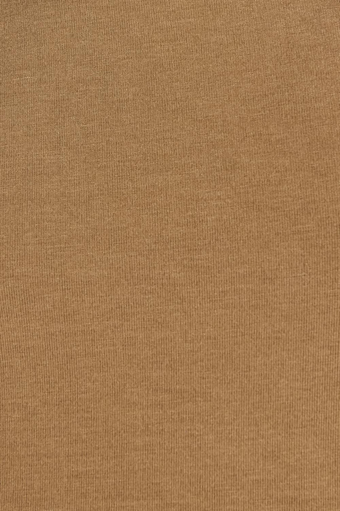 Camiseta unicolor manga larga con texturas acanaladas