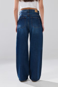 Jean baggy bota ancha infaltables azul oscuro 5 bolsillos
