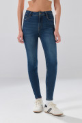 Jean súper skinny infaltables azul oscuro con bolsillos
