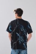 Camiseta negra cuello redondo oversize de Iron Maiden
