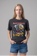 Camiseta negra de Iron Maiden manga corta en algodón
