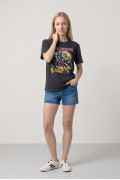 Camiseta negra de Iron Maiden manga corta en algodón
