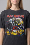 Camiseta negra de Iron Maiden manga corta en algodón
