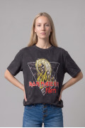 Camiseta de Iron Maiden negra en algodón con manga corta
