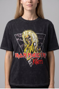 Camiseta de Iron Maiden negra en algodón con manga corta
