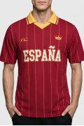 Camiseta roja college de Fan Edition con cuello polo y rayas
