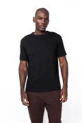 Camiseta unicolor con manga corta y sutiles texturas
