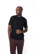 Camiseta unicolor con manga corta y sutiles texturas
