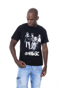 Camiseta cuello redondo negra con estampado de Gorillaz
